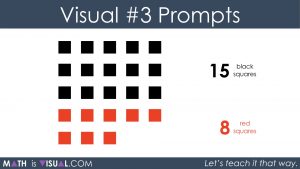 Adding Positive and Negative Integers Visual Prompts 3a - 15 black plus 8 red