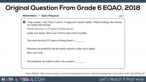 Theoretical Probability - Marble Question From 2018 EQAO Grade 6.083 original eqao problem