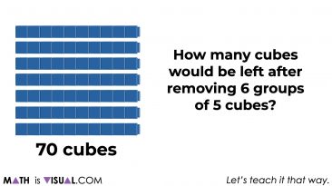 how many cubes would be left after removing 6 groups of 5 cubes